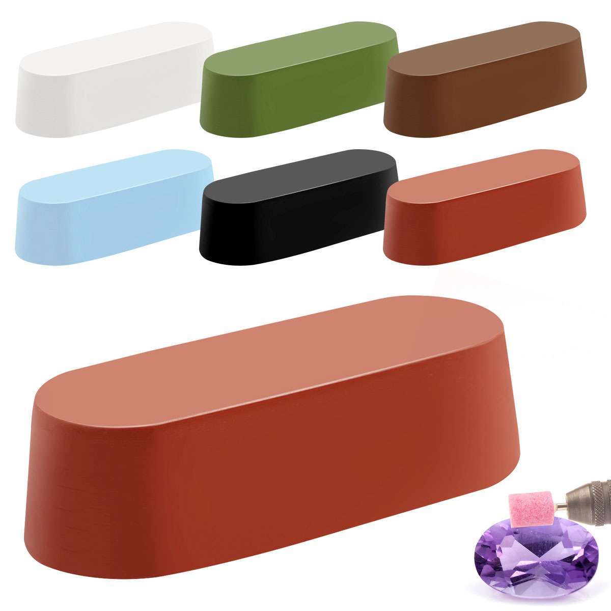 6pcs Metal Polishing Compound Emery Buffing Polish Rouge Paste Aluminum Steel US