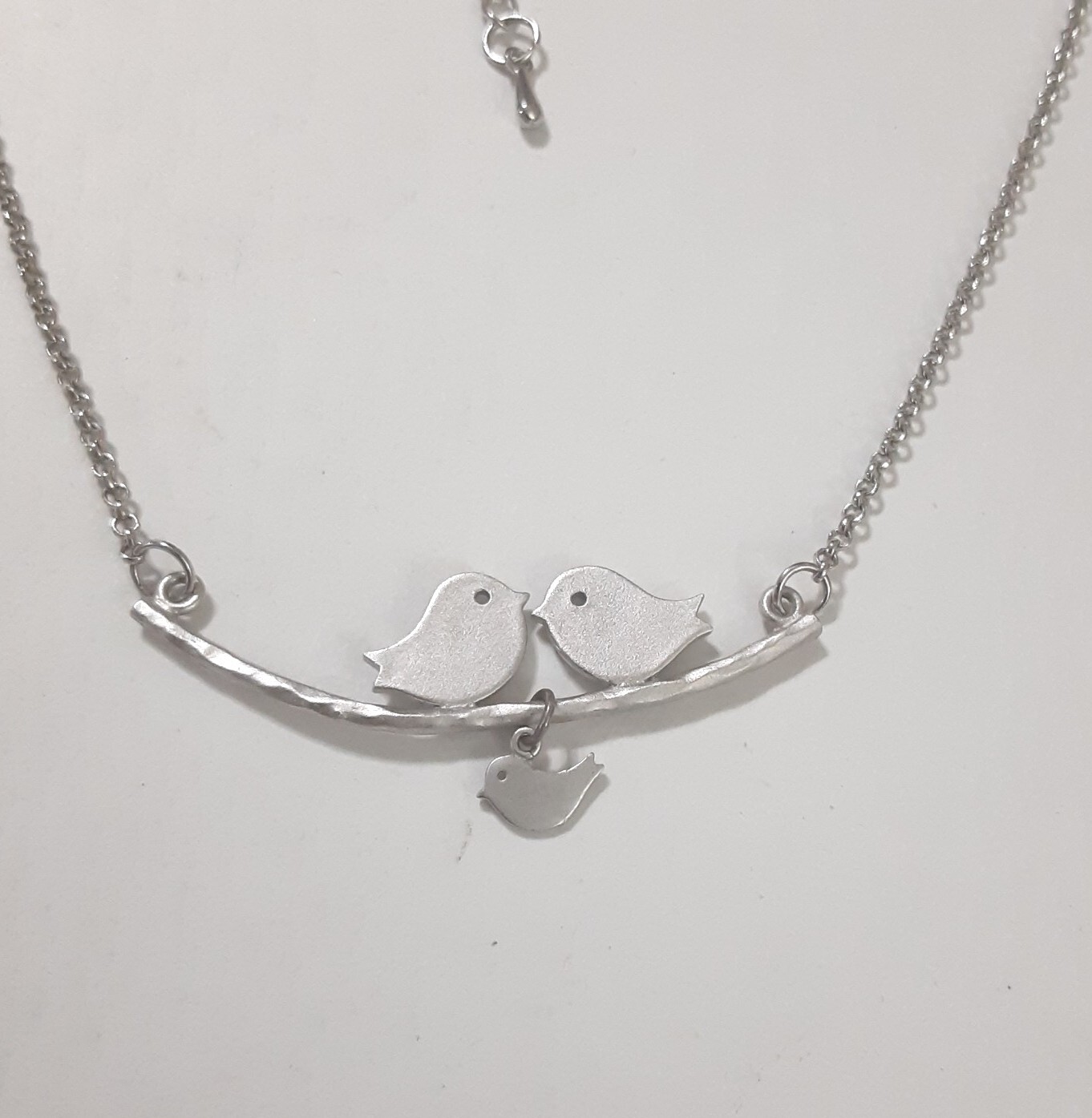 Love Birds Pendant Necklace Silver