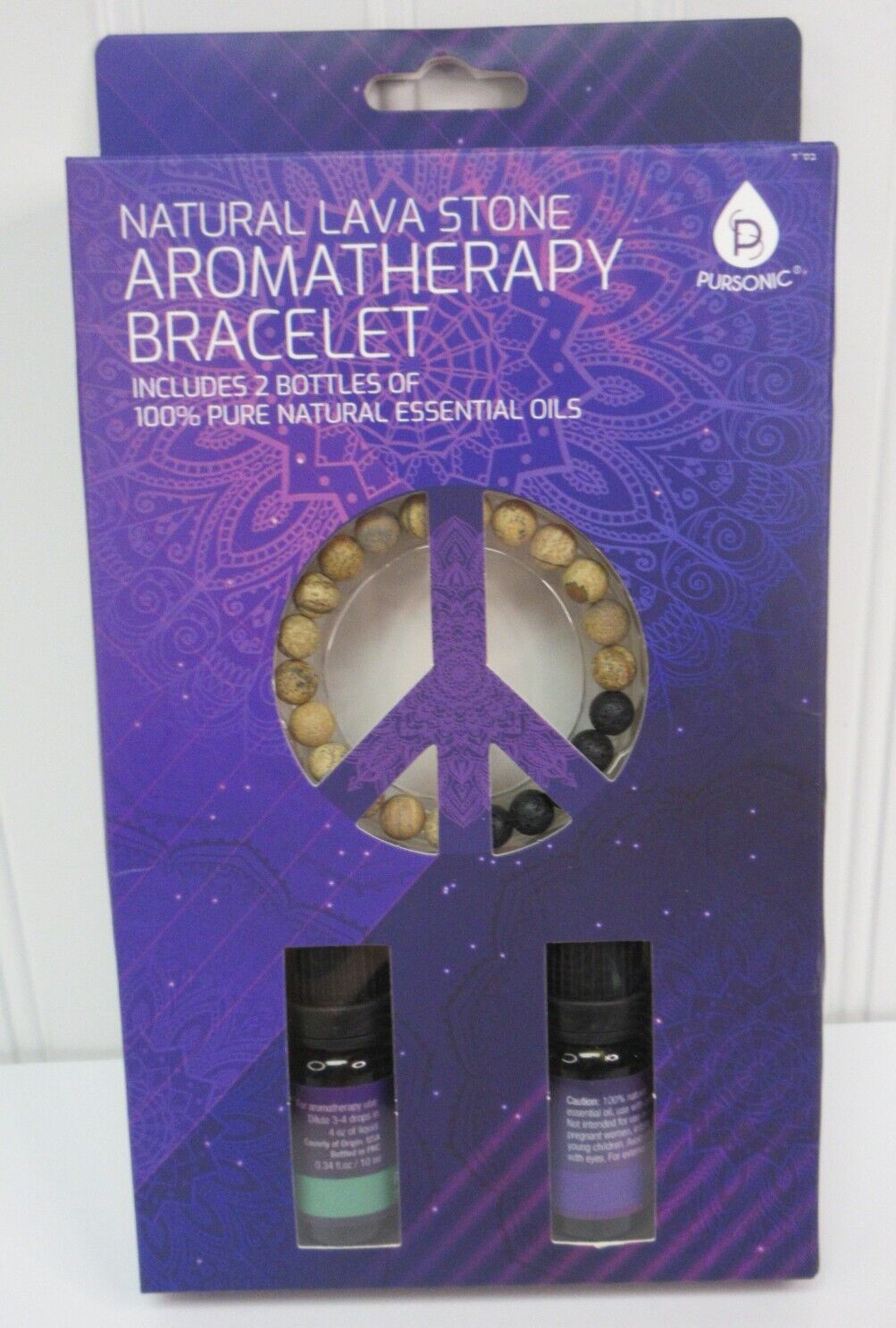 Natural Lava Stone Aromatherapy Bracelet Lavander & Peppermint Essentials Oils