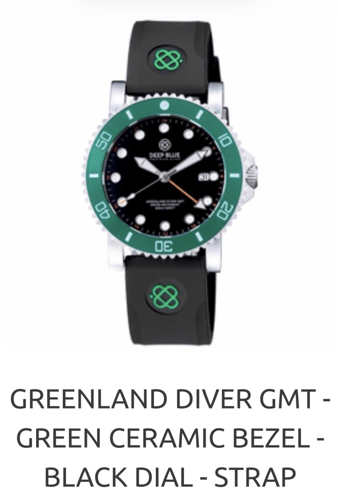 Deep Blue GREENLAND AUTO DIVE WATCH GMT- BLACK DIAL ‼️