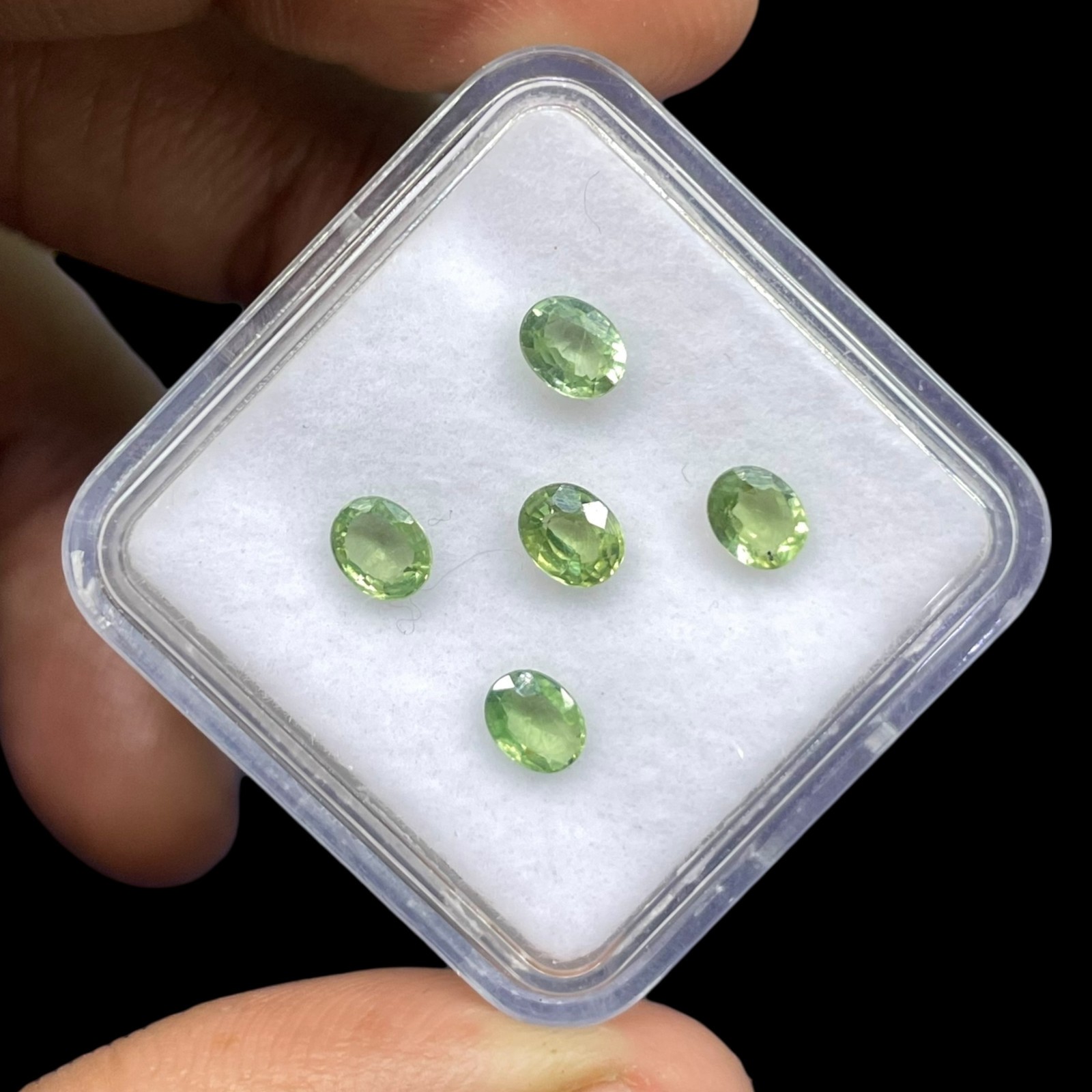 5 Pcs Natural Green Sapphire 4.5×3.5mm Oval Cut Loose Gemstone Lot Sri Lanka