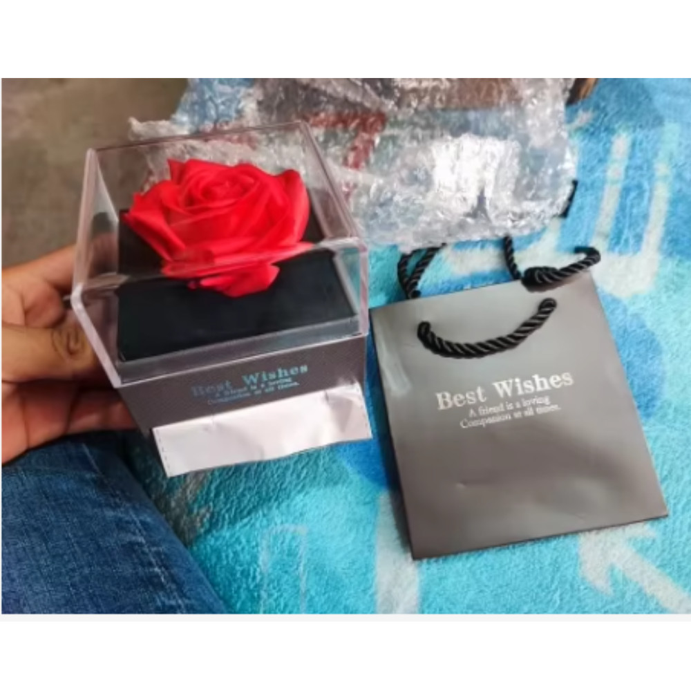 Birthday Gift Heart Necklace in Red Rose Gift Box for Girlfriend Wife Women
