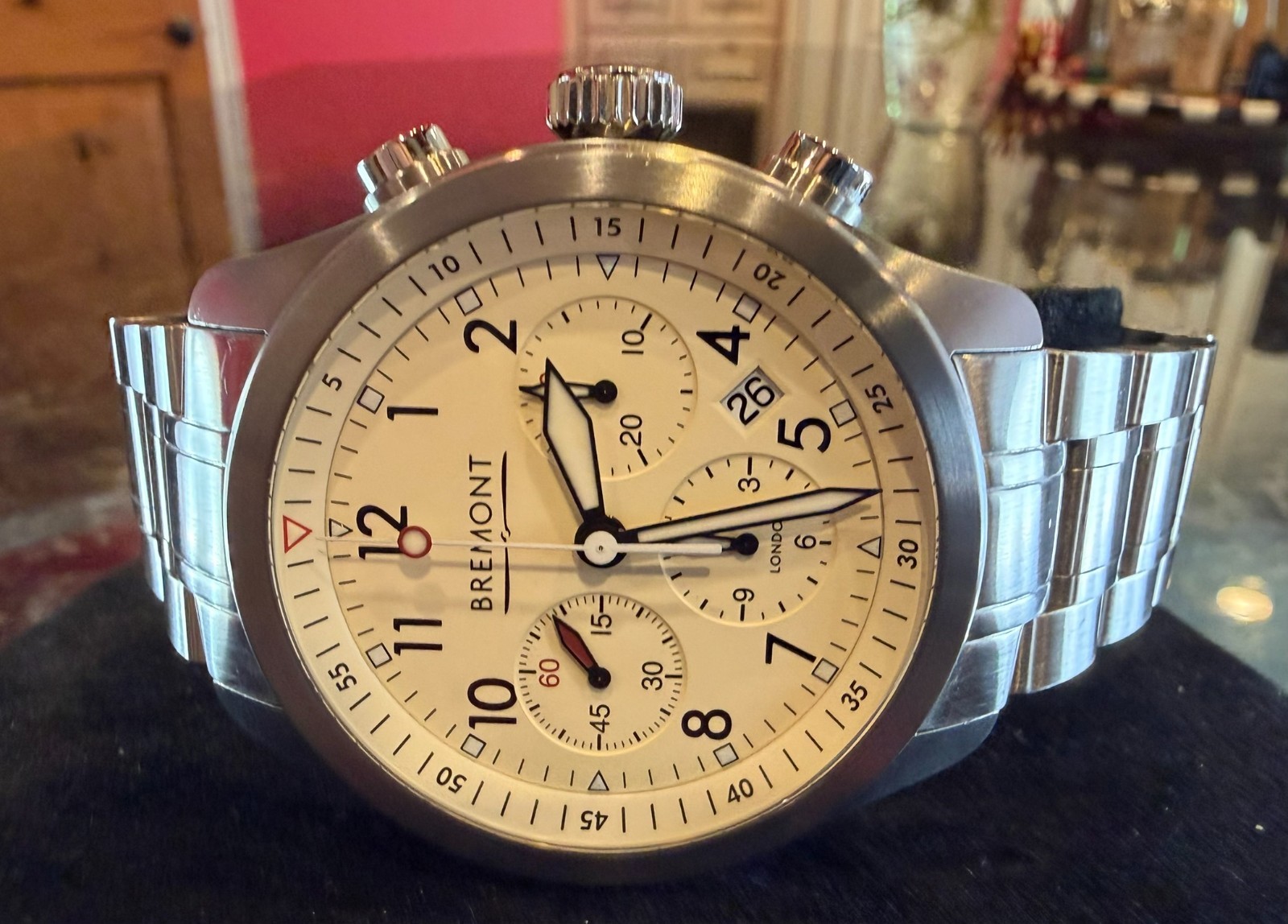 Bremont Alt 1-P2 Automatic Watch on Stainless Band, Cream Dial 43mm Full Set