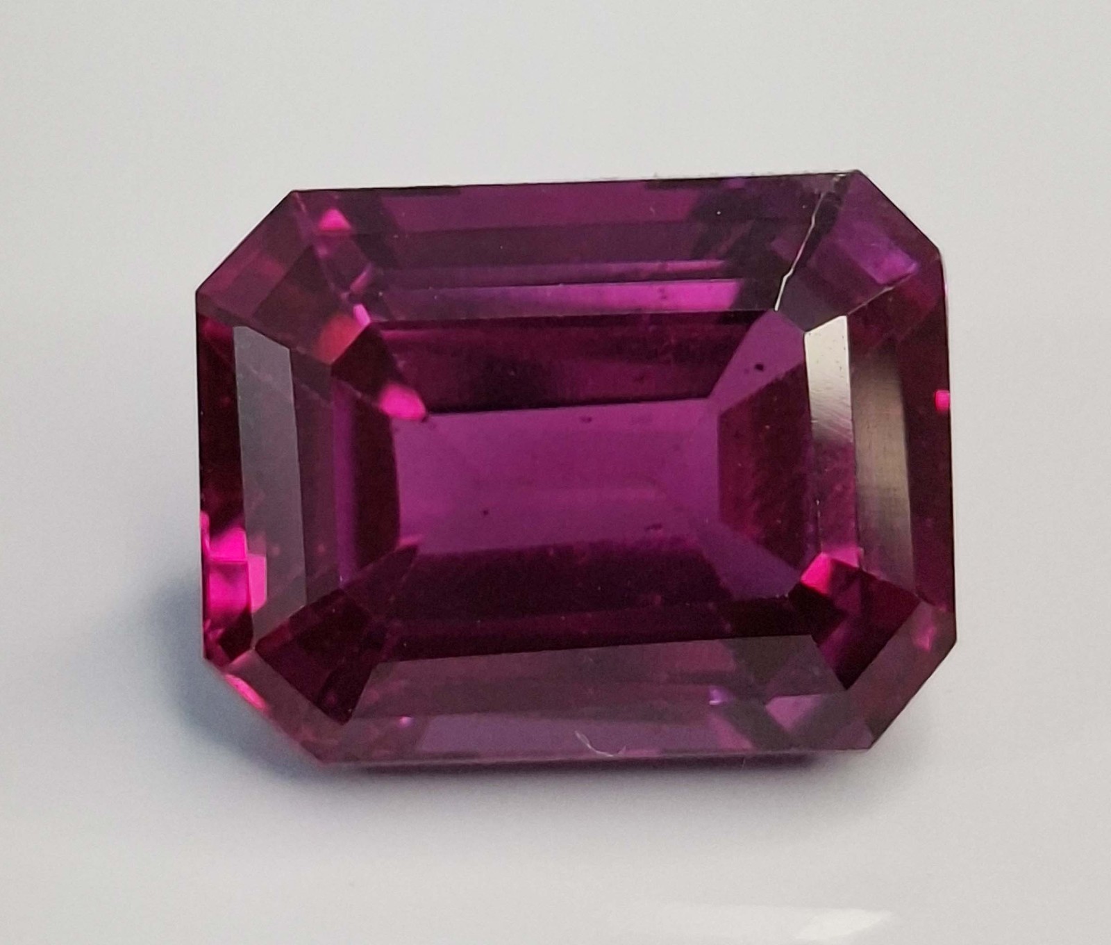 Rhodolite Garnet Natural Emerald Cut 11-13 Ct Certified Loose Gemstone TQ651
