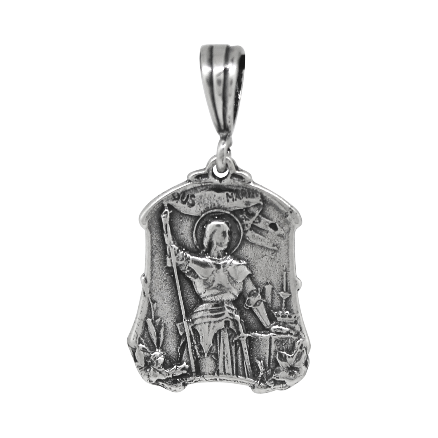 St. Joan Of Arc Jeanne Of Arc Charm Pendant Silver Sterling .925 Antique USA