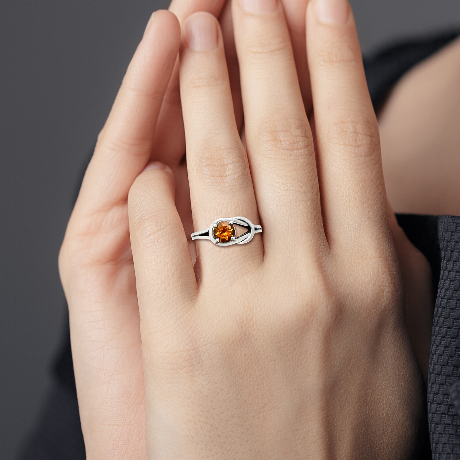 Handcrafted Natural Gemstone Twist Design 925 Sterling Silver Ring DGR1141