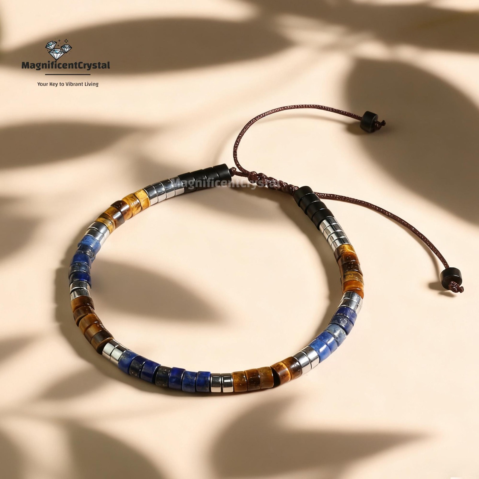 Dainty Strength Protection Bracelet Tiger Eye Lapis Lazuli Hematite Obsidian