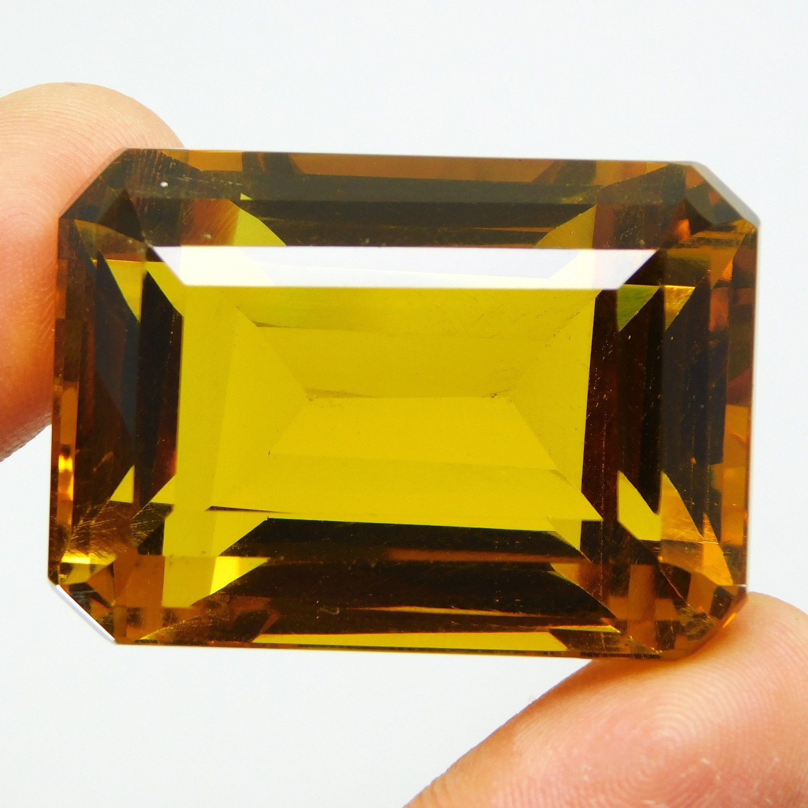 Certified 190.00 Cts Natural Mogok Painite Orange Yellow Emerald Shape Gemstone