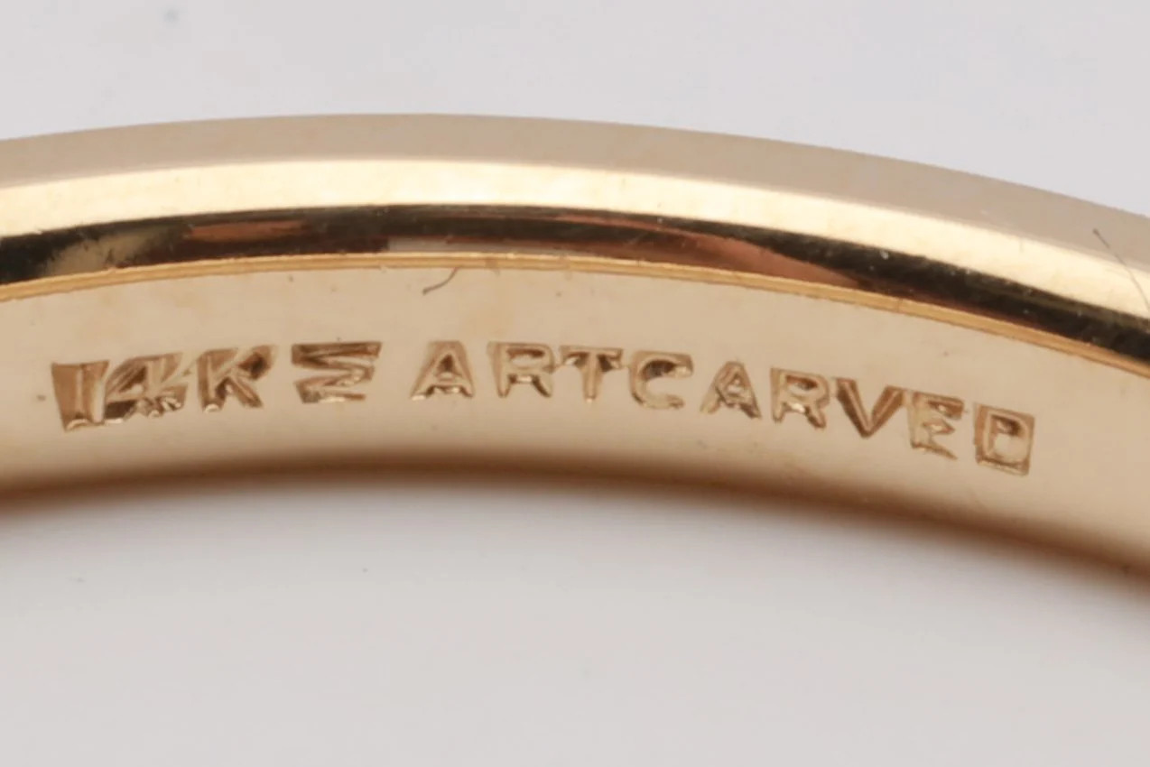 Artcarved 14k Yellow Gold Band Ring Size 6.75 (2.75g.)