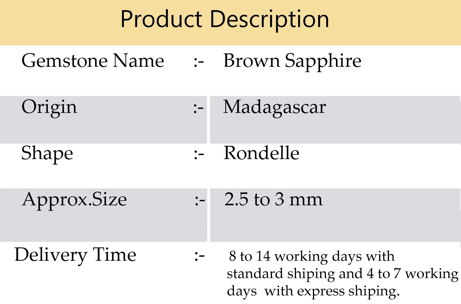 Natural Madagascar Brown Sapphire 2.5-3mm Faceted Rondelle Bead 19″ Necklace