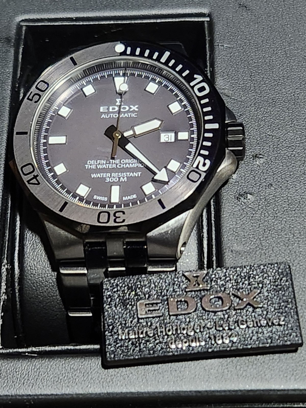 Edox Men’s Delfin 43mm Automatic Watch 80110 357GNM Gin(Rare, Hard To Find)