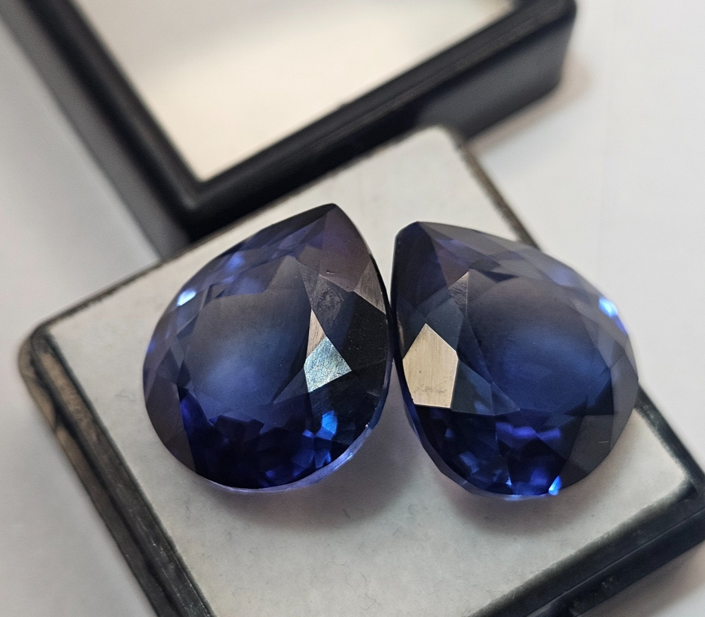 Blue Pear Cut 30+ Ct Natural Tanzanite Loose Pair GEMSTONE For Earring Making