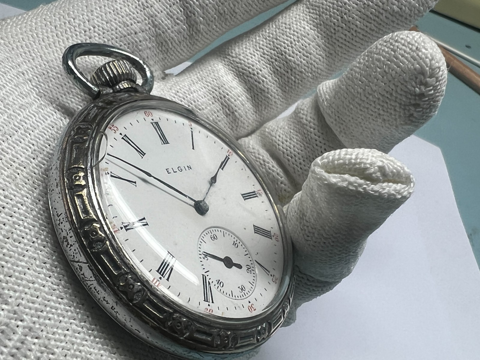 57. Elgin Y 1907 pocket watch 16s 7 J G 291model 7 Class 110 running