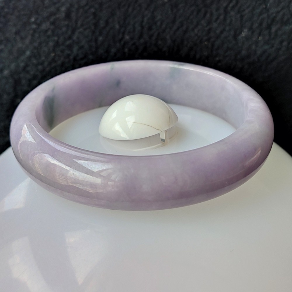 Certified Grade A Lavender 59mm Natural Burma Jade jadeite Bangle Bracelet 2942
