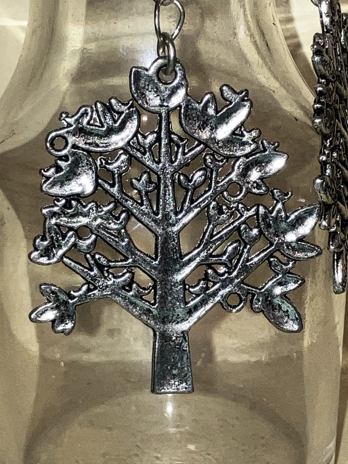 Silver Tone Tree Earrings