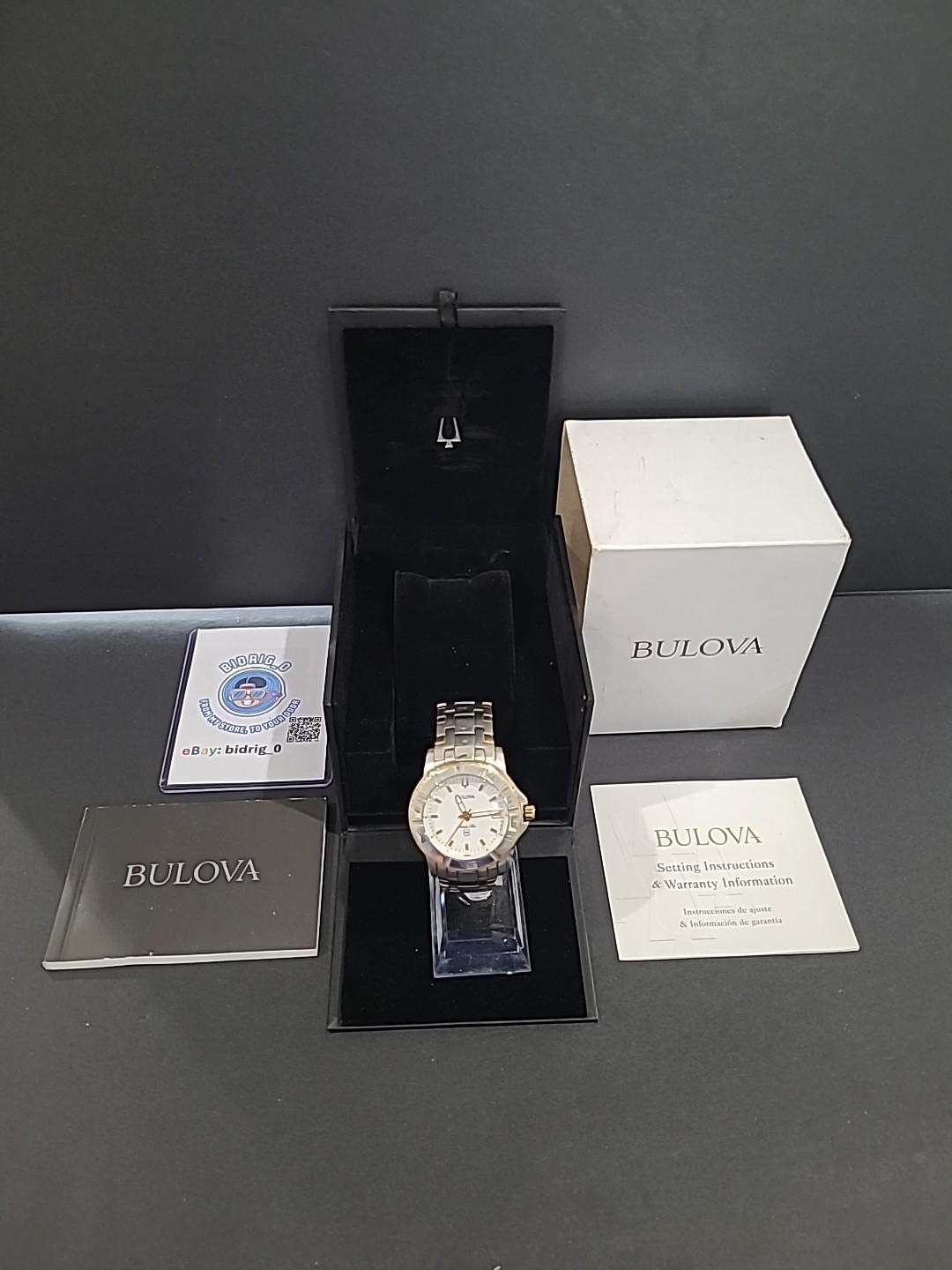 Women’s Bulova Marine Star 2 Tone White Dial Watch C9671108 With Box & Manual
