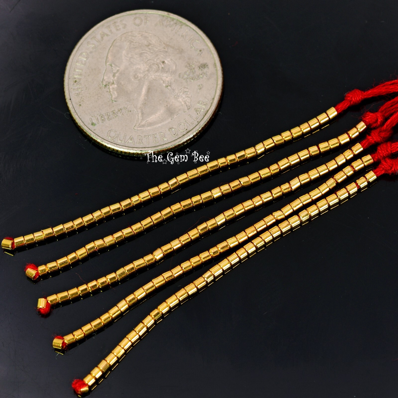 1.5MMx1.5MM 18k Solid Yellow Gold Crimp Tube Beads (10)