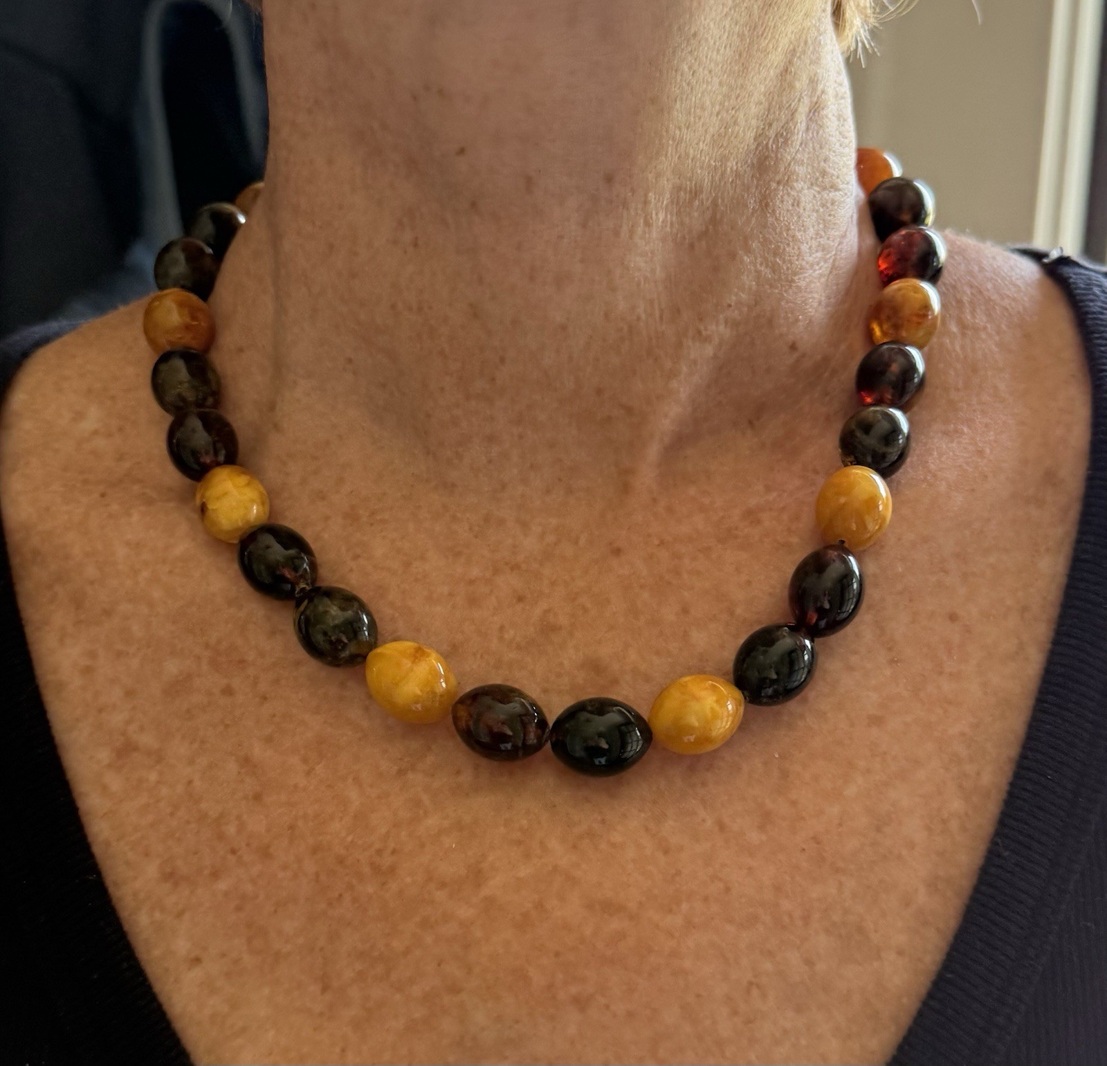 Vintage Baltic Amber Necklace And Bracelet Set- 67 Grams