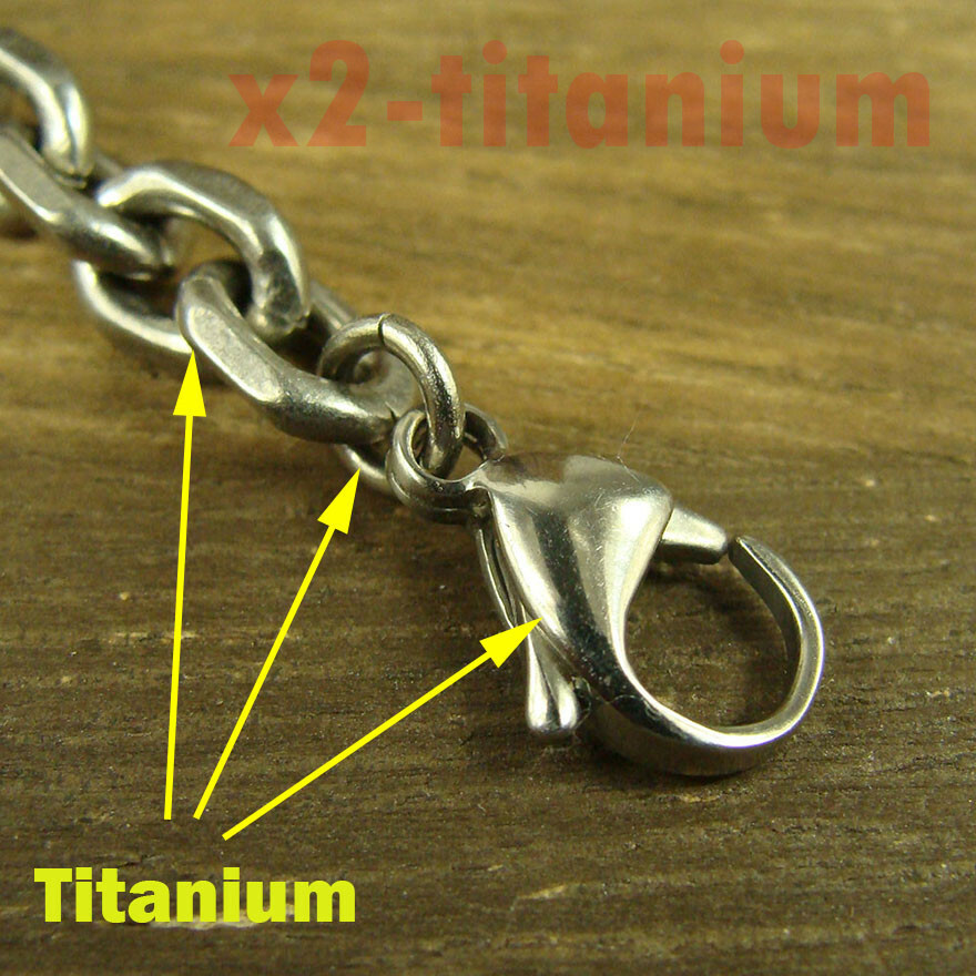 Pure Titanium 23.6″ (60cm) Anchor chain 7mm width necklace anti allergy XH264
