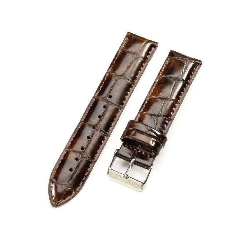 Crocodile Grain Genuine Leather Watch Strap Cowhide Wrist Band 14 16 18 20 22mm
