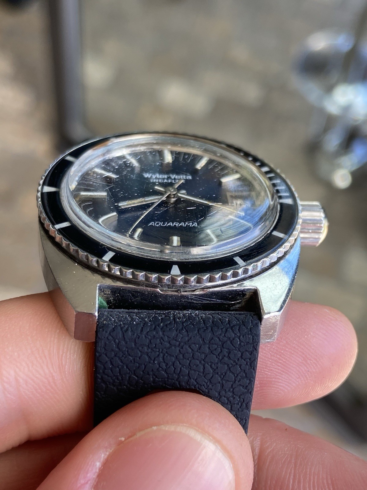 Vintage Rare Wyler Vetta Aquarama Automatic Diver Sub Watch