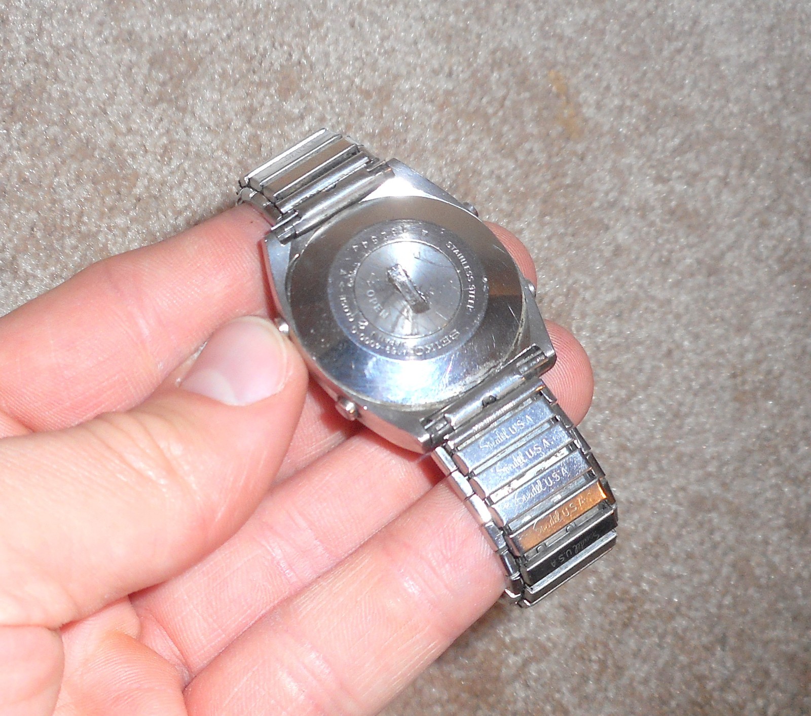 VINTAGE SEIKO A159-4000T DIGITAL LCD QUARTZ WATCH w/ CASE PAPERS AS IS UNTESTED