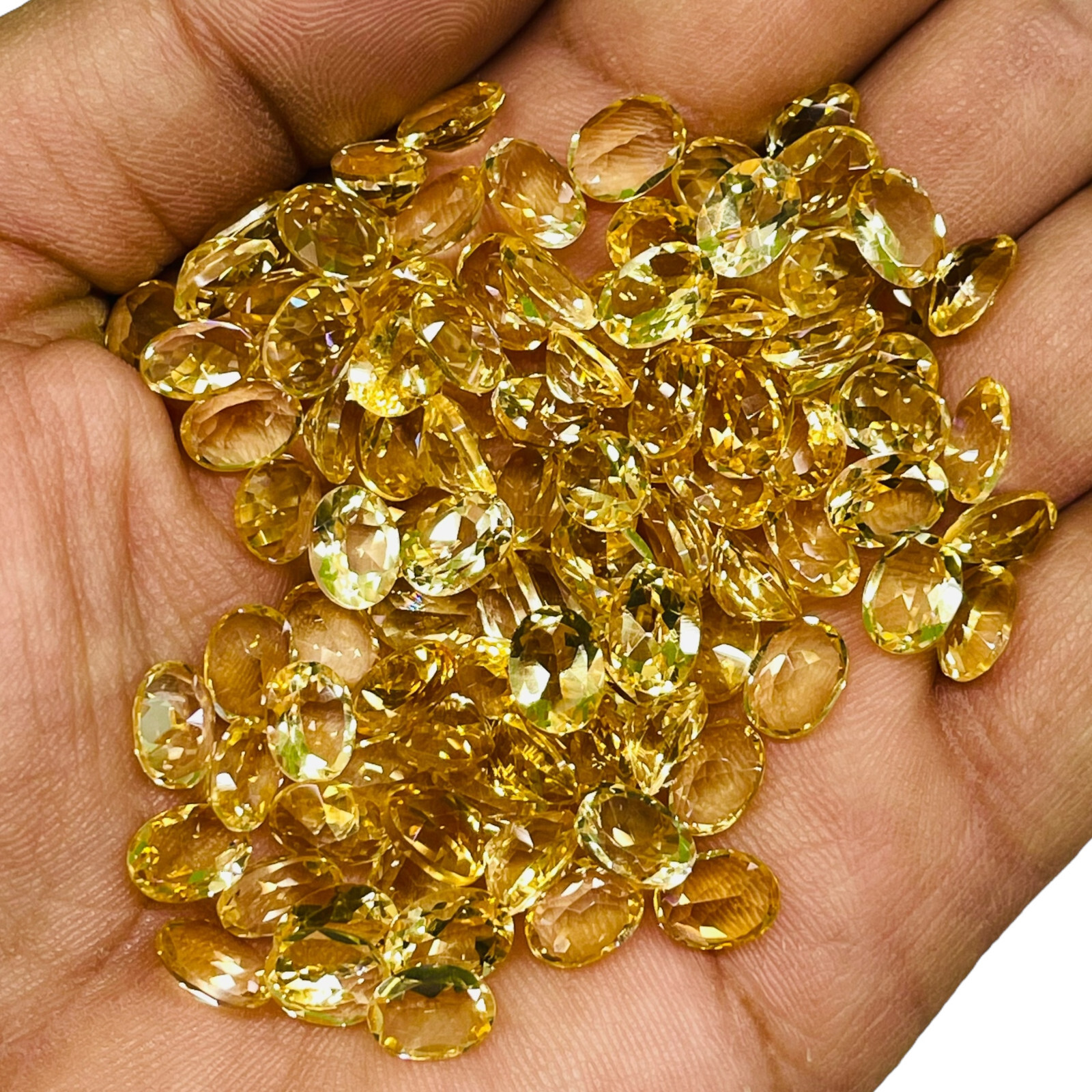VVS 30 Pcs Natural Brazilian Citrine 8x6mm Oval Cut Loose Untreated Gemstones