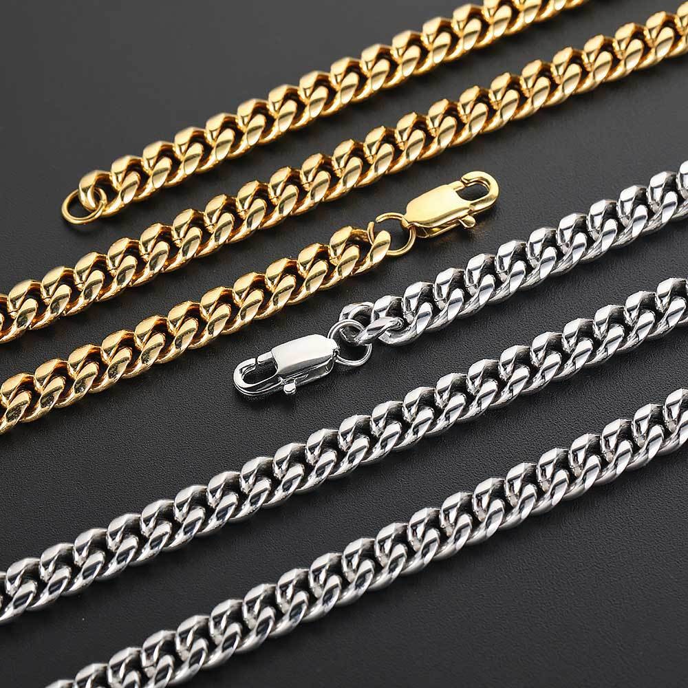 16–30″ Cuban Twist Stainless Steel Chain Available In Gold And Solid Colors