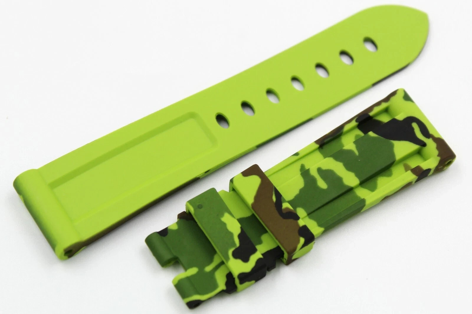 Green Camouflage Silicone TPU Strap Various Sizes Replacement Watches SOP9