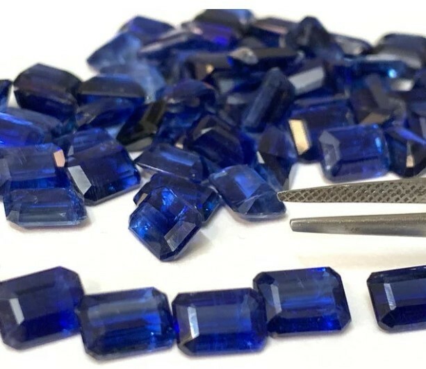 5 x 7mm Excellent Quality 2 pcs lot Emerald Simulated Blue Sapphire Loose Stone