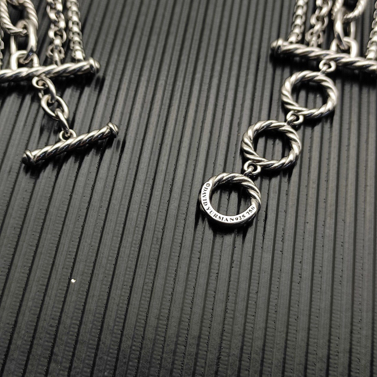 David Yurman Madison Multi‑Row Chain Necklace 925 Sterling Silver 18K Gold 19.6
