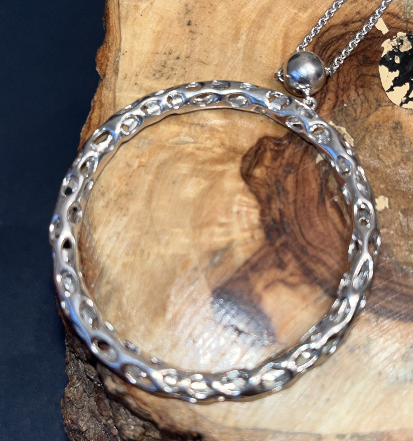 RACHEL GALLEY Allegro Circle Of Life Necklace 30″ in 925 Sterling Silver 18.8g