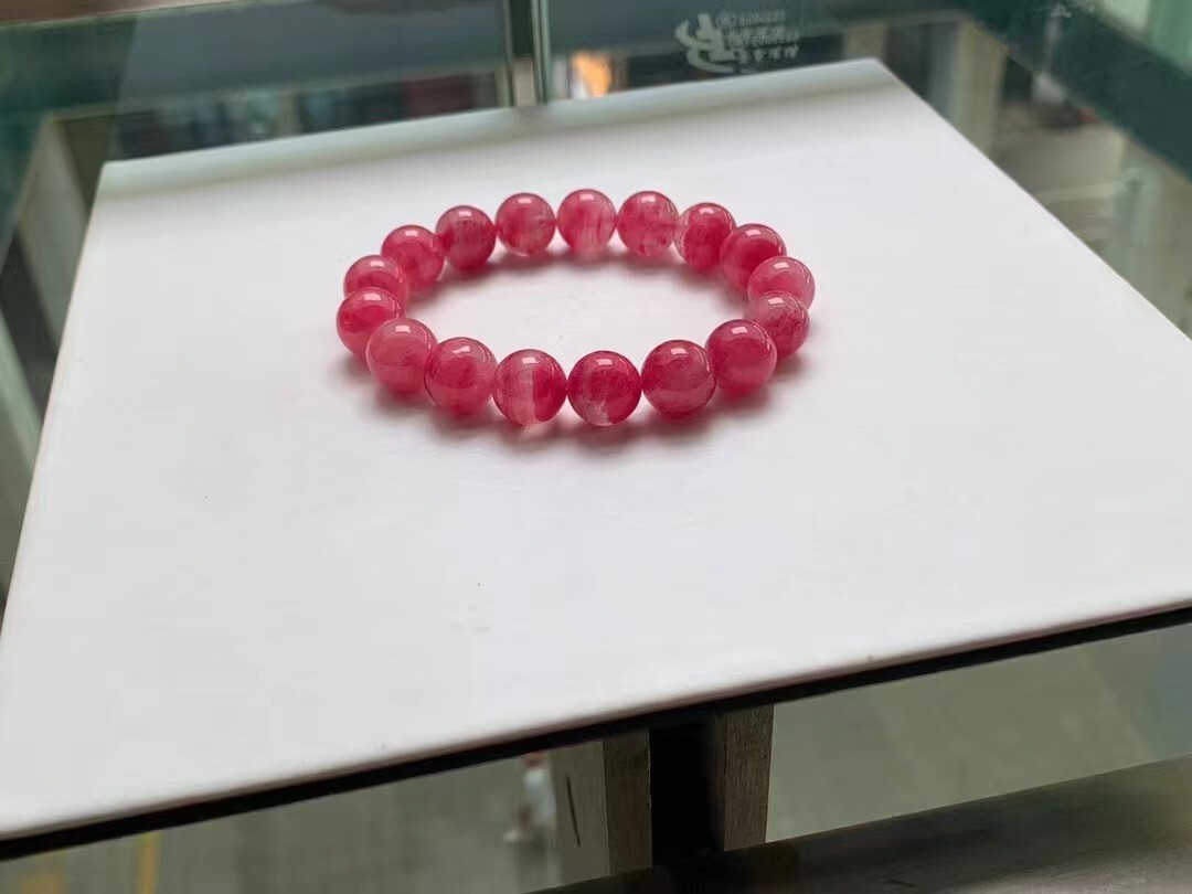 Genuine Natural ice Rose Quartz Round Beads Bracelet AAAAA 13.7mm