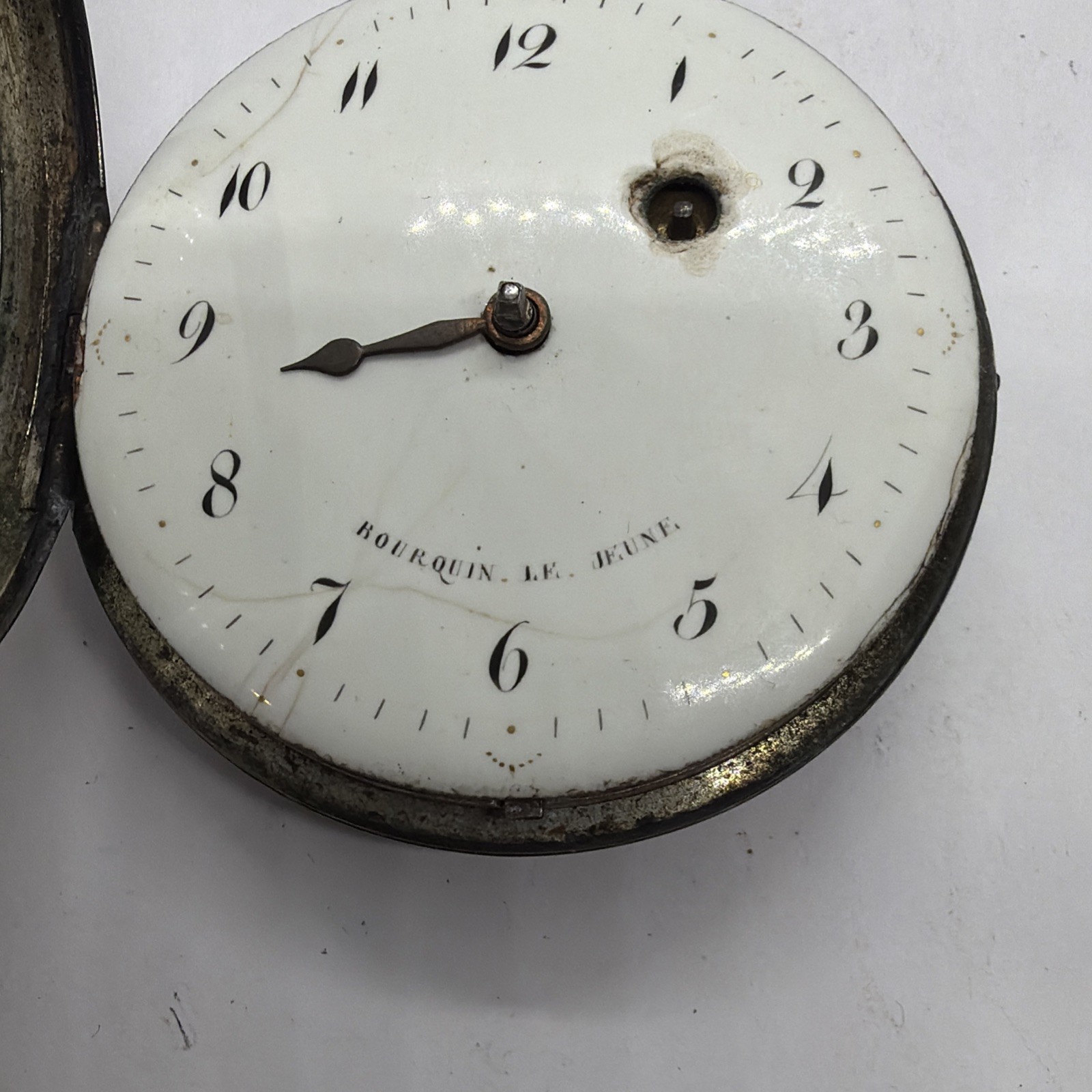 French Bourquin Le Juene Verge Fusee Silver Case Pocket Watch Very Early