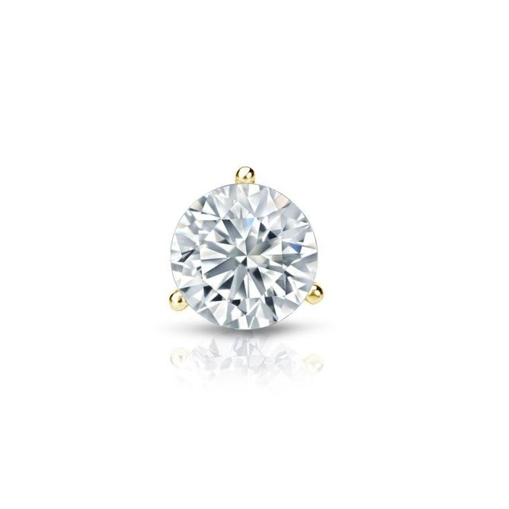 Lab Grown Diamond Earring 14k Yellow/White Gold 3 Prong Stud Earrings