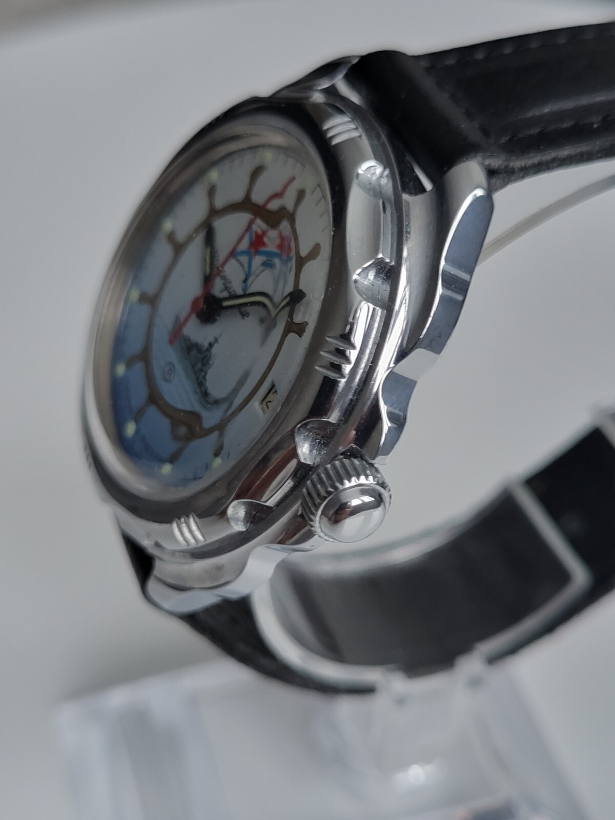 Maritime Commander’s Watch, Vostok, Serviced ,with original leather strap