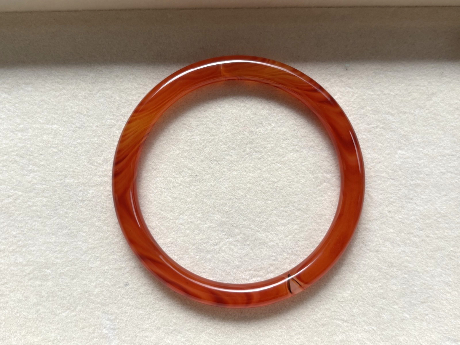 61mm Carnelian Agate Bangles Bracelets Orange Lace Agate Banding