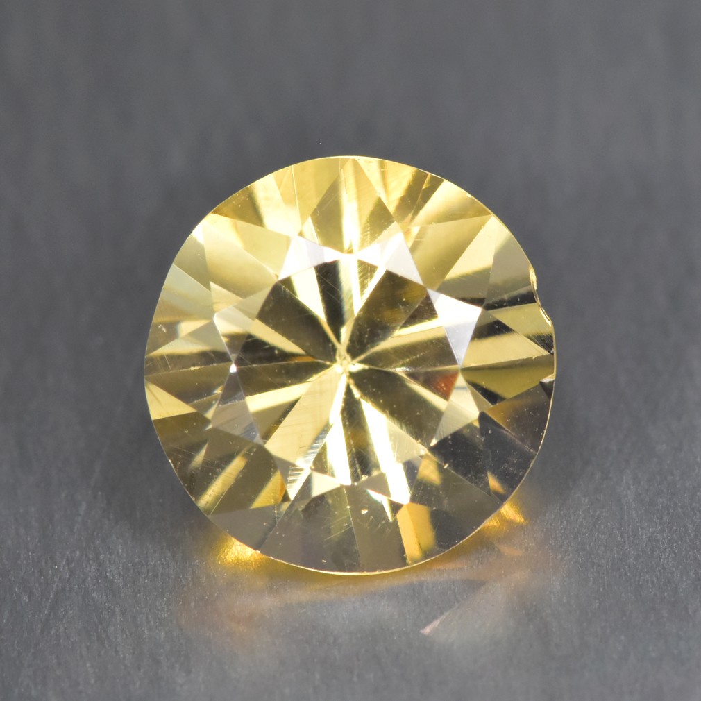 1.83Ct Round Cut_Wonderful Natural Yellow Danburite Gemstone From Brazil