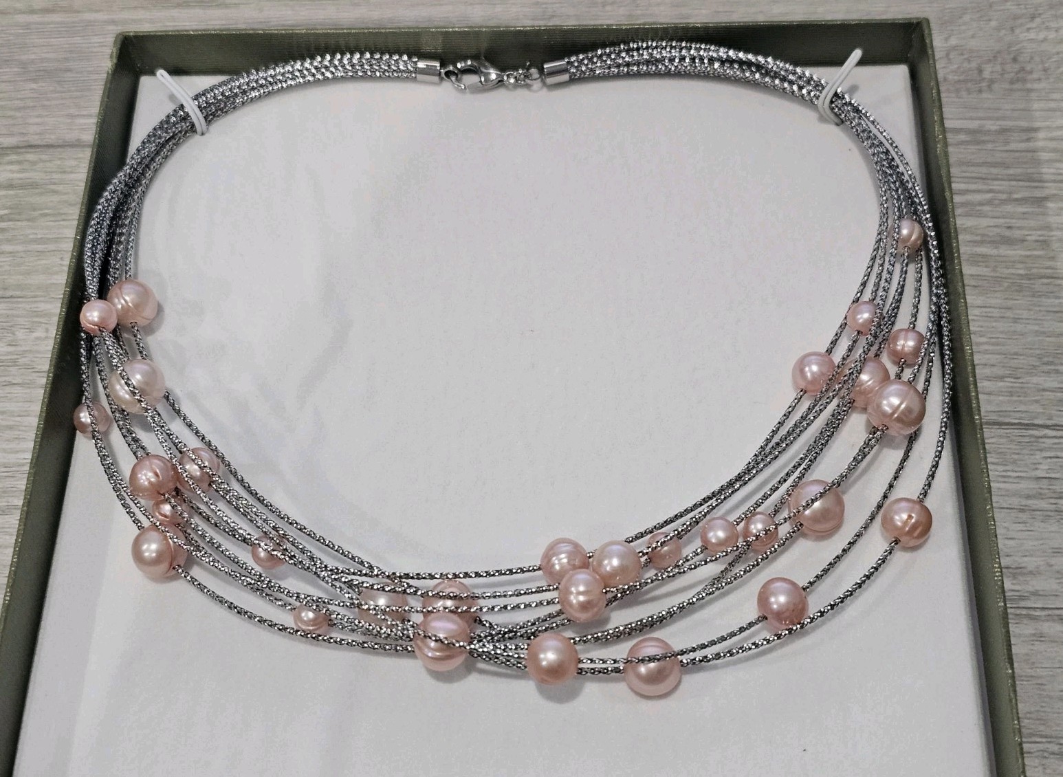 Honora Stainless Steel Multi-Strand Cable and Pearl Necklace