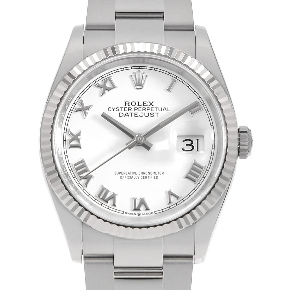 ROLEX DATEJUST 36 126234 white Roman 3 row oyster bracelet Random Number sec…