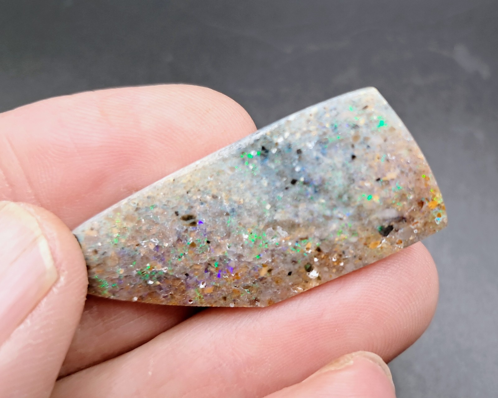 Louisiana Opal Cabochon 43.5 X 18 mm Freeform