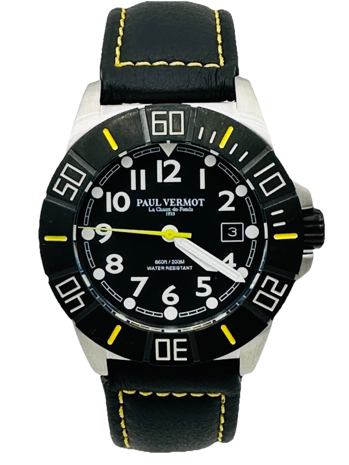 Paul Vermot Sub Wr200m Pv6423PK/435 Quartz Steel Watch Hot Sale New