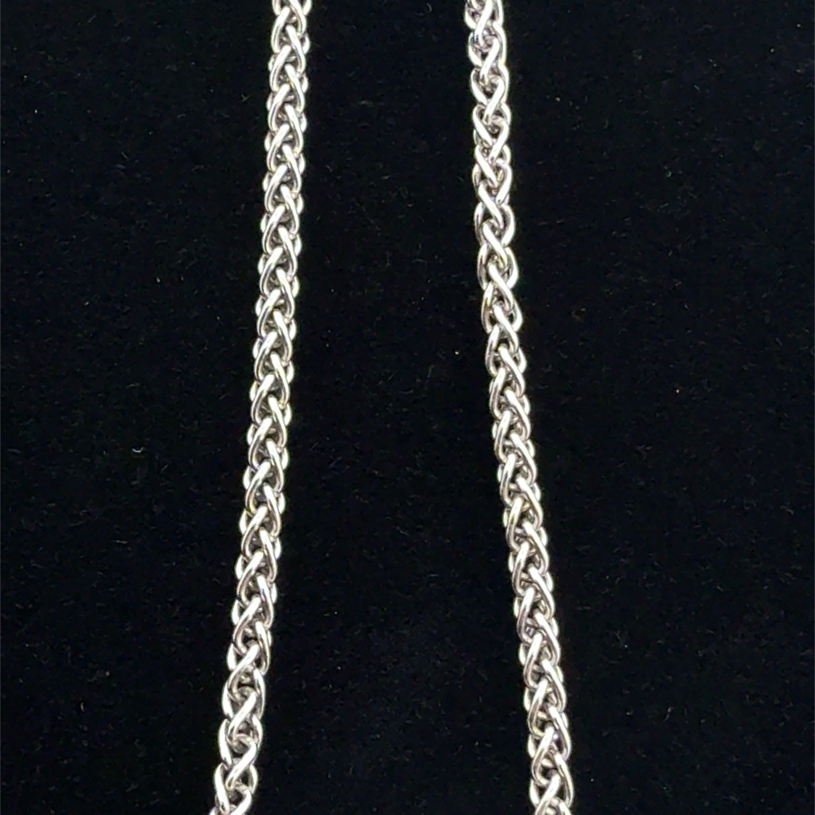 EFFY 17” 925 Sterling Silver Brushed Finish Diamond Pendant Necklace, 6.5”