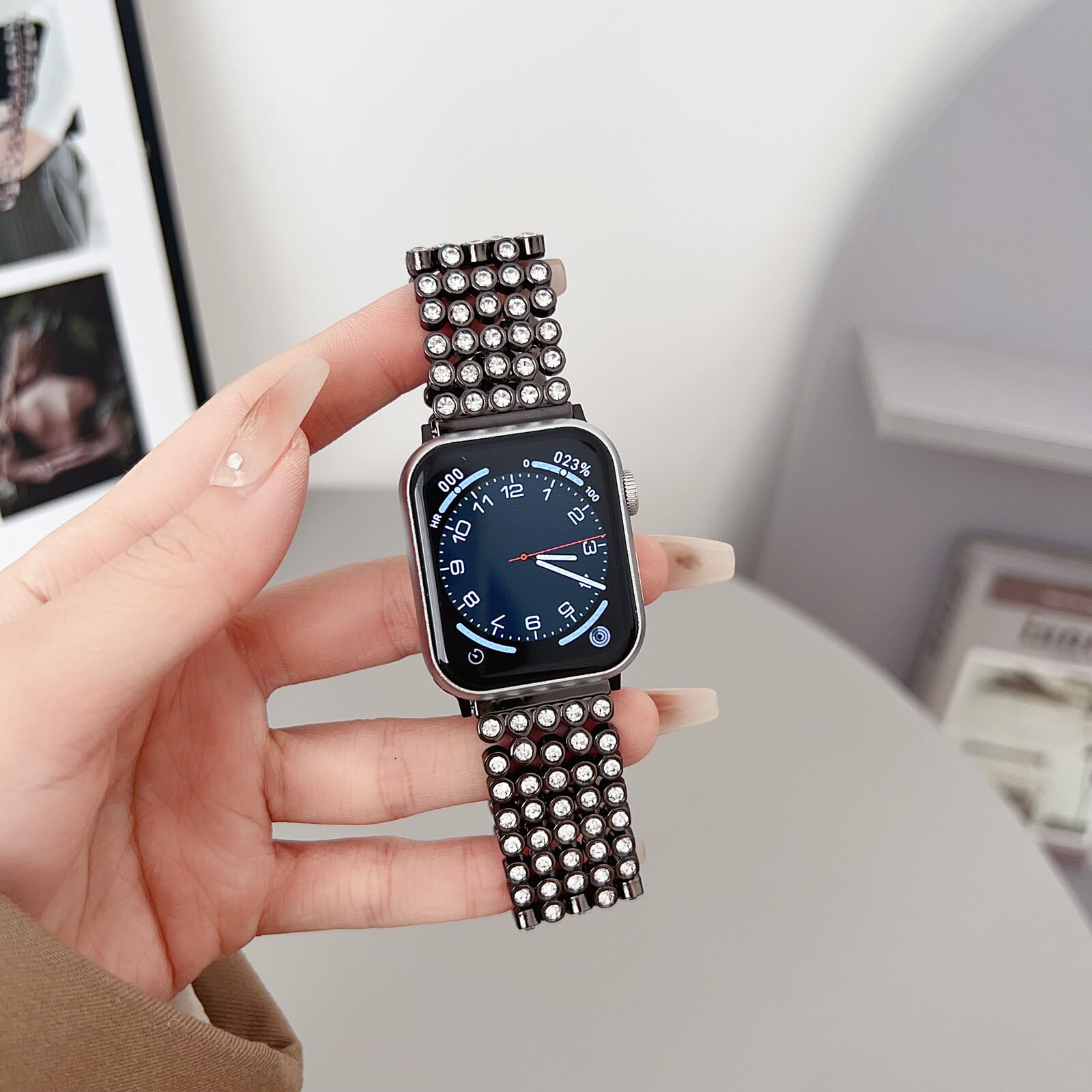 Bling Women Luxury Watch Band Strap For iWatch Ultra 2/1 Series 10/9/8/7/SE/6/5