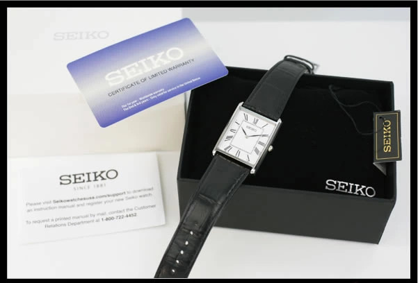 Seiko SWR049 Essentials Mens Quartz Watch Leather Strap Authentic Genuine