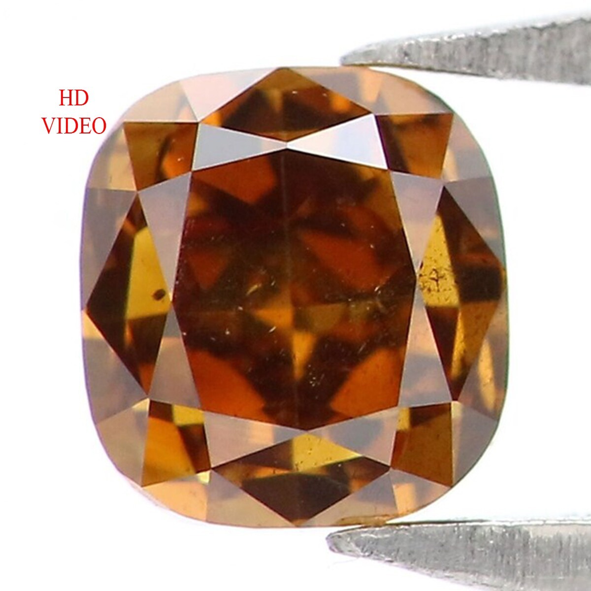 0.34 Ct Natural Loose Cushion Diamond 3.65 MM Coffee Brown Color Diamond KQ807