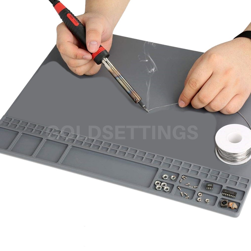 Watchmaker’s Rubber Bench Magnetic Mat Anti-Slip Jewelry Watch Repair Tools Gray