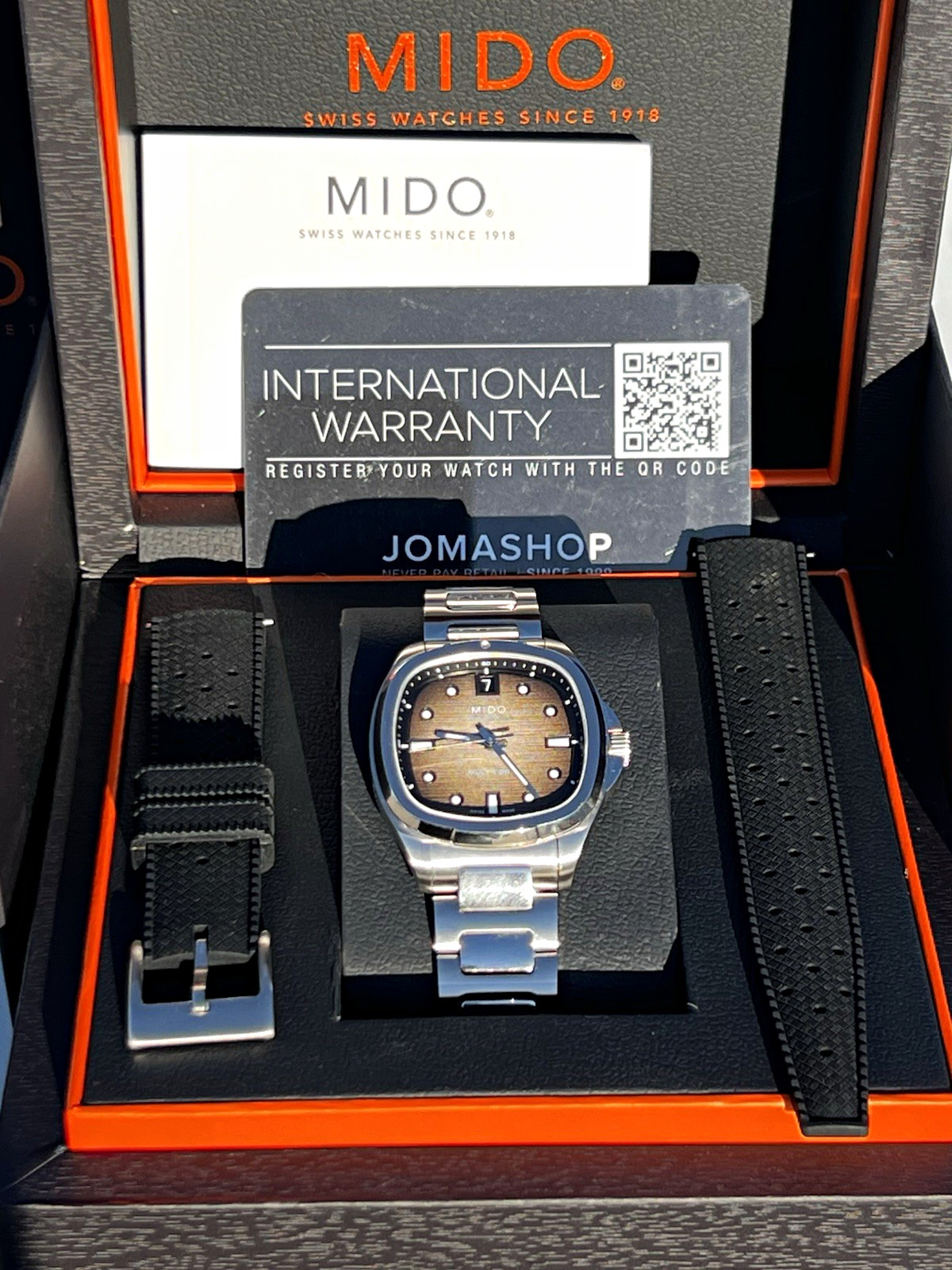 MIDO Multifort TV Automatic Black Dial 35×34.2mm 100m Date Full Set + Straps