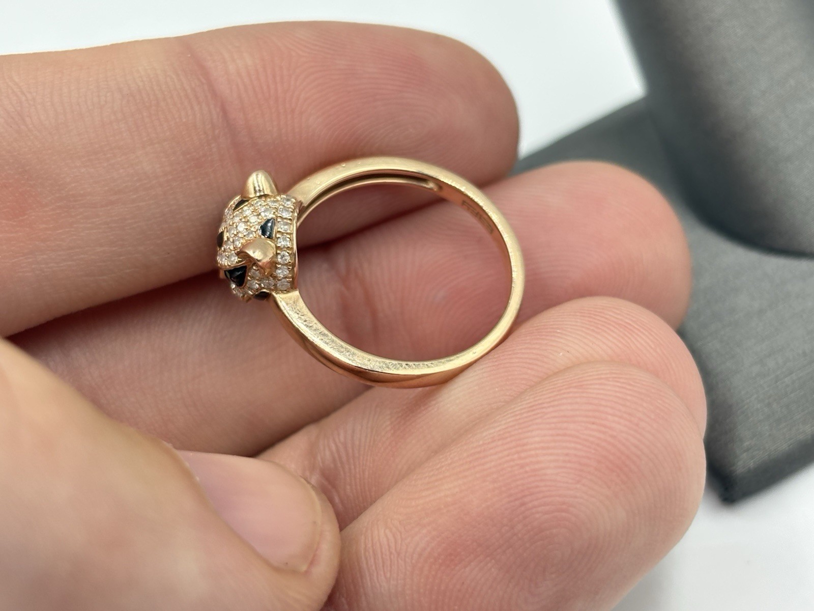 EFFY 14k Rose Gold Diamond Panther Ring