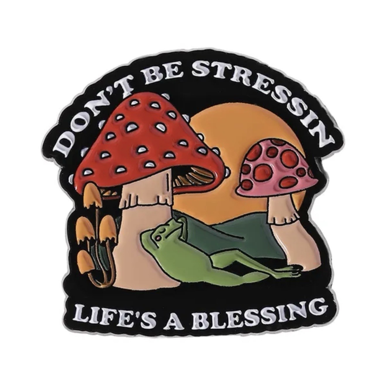 Frog Wisdom Enamel Pin Set – Best Life, Slow Down, Don’t Be Stressin – 1 Or Set